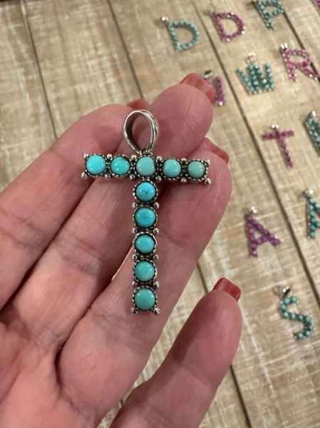 Turquoise Letter Pendant - AVAILABLE IN LETTERS A, D, J, N, R, W