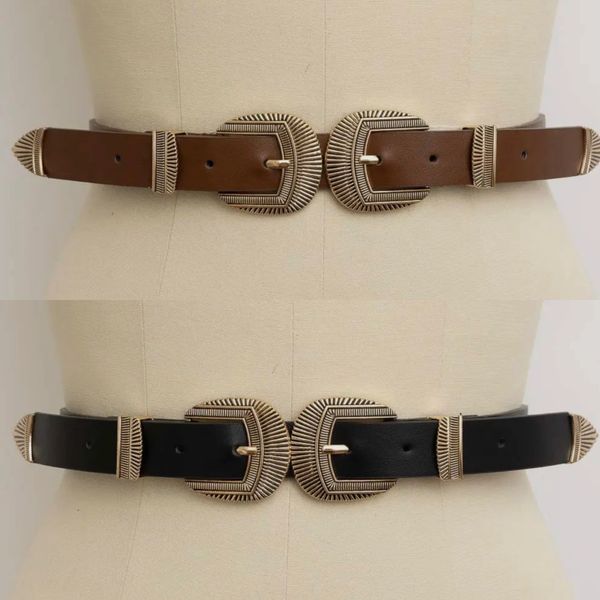 Double Buckle Western Belt
