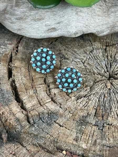 Turquoise Cluster Stud Earrings