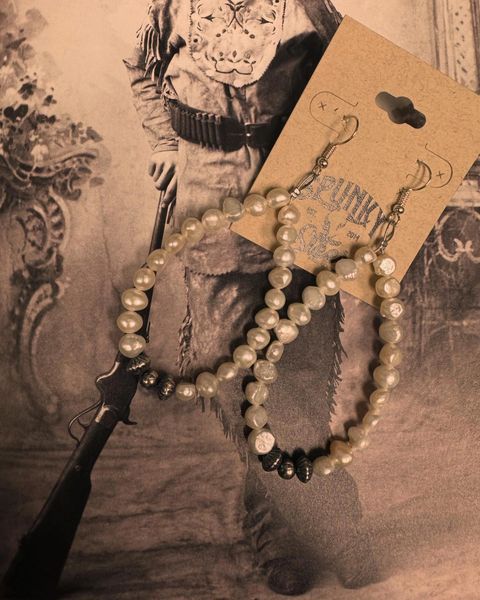 Pearl & Navajo Earrings