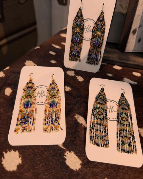 Peacock Fringe Earrings