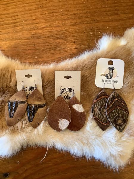 Leather Teardrop Earrings