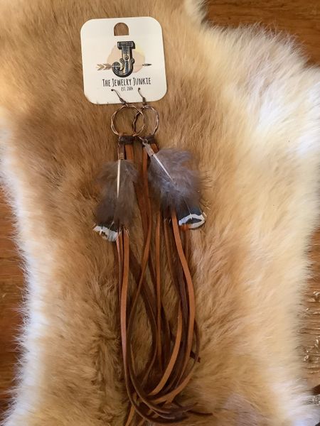 Tassel Earrings w/ Feathers