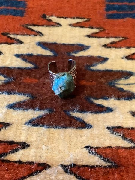 Natural Turquoise On Cuff Ring