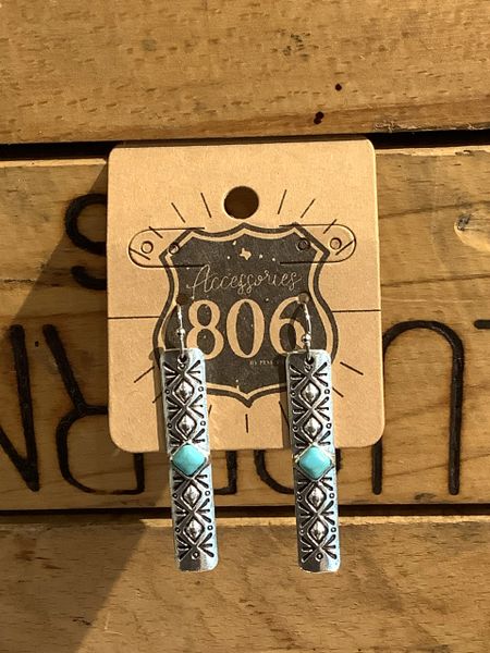 Western Drop Turquoise Earrings
