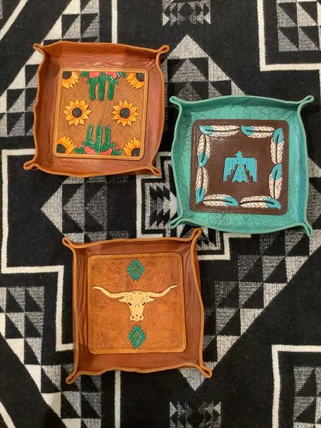 Mini Tooled Leather Tray