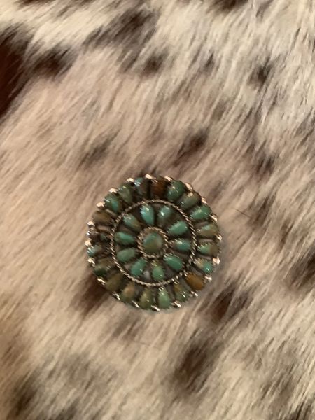 Turquoise Cluster Brooch