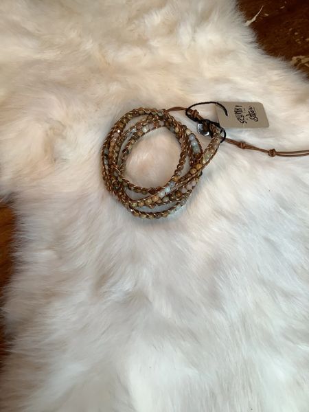 Amazonite & Jasper Wrap Bracelet