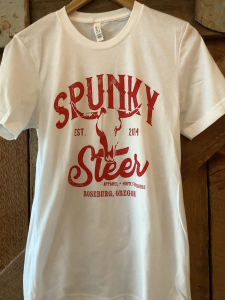Spunky Steer Tee White/ Red
