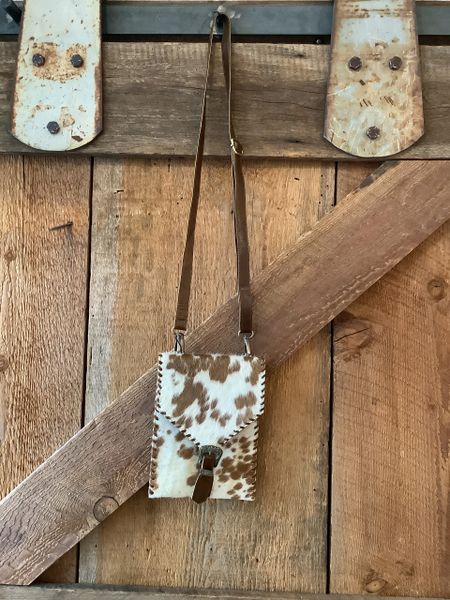 Cowhide Purse with Buckle Accent