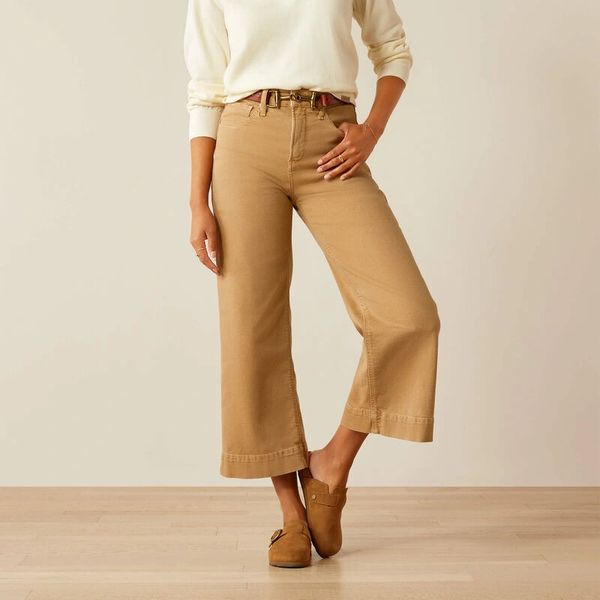 French Khaki Wide Leg Jean