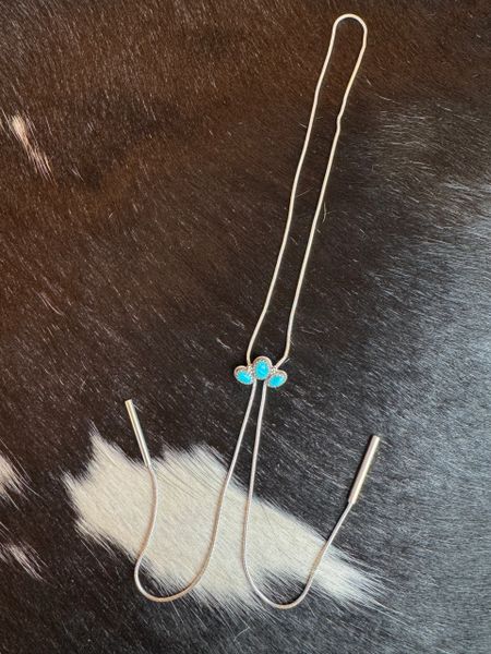 Turquoise Cluster Bolo Necklace