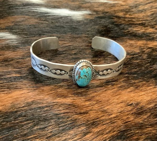 Turquoise Stamped Cuff