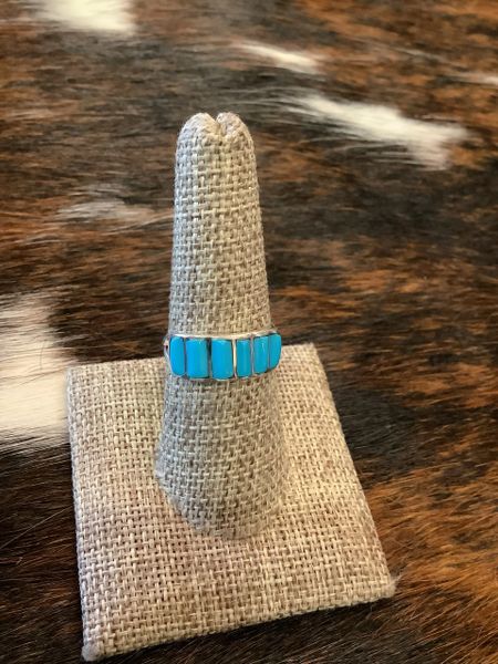 5 Stone Turquoise Stacker Ring