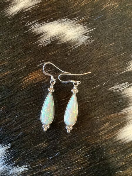 Opal Dangle Earrings Navajo Handmade