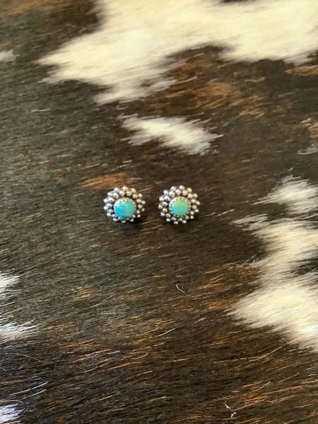 Kingman Turquoise Stud Earrings Hada Collection