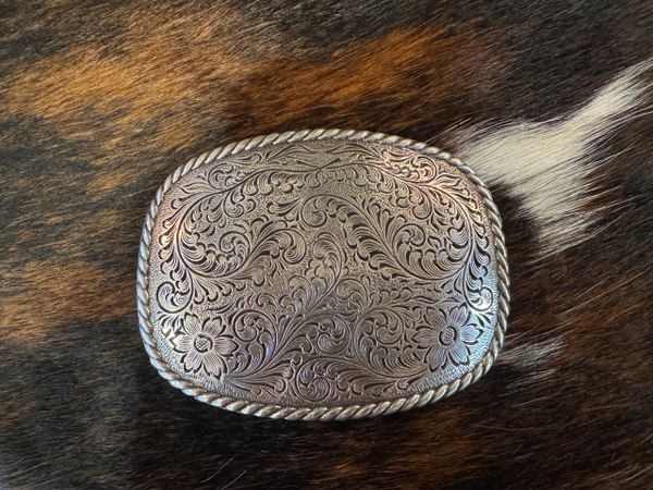 Tooled Design Belt Buckle