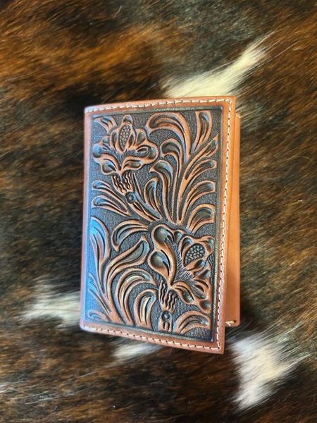 Trifold Tooled Leather Wallet