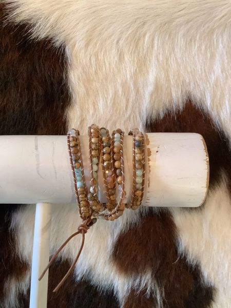 Amazonite & Picture Jasper Bracelet