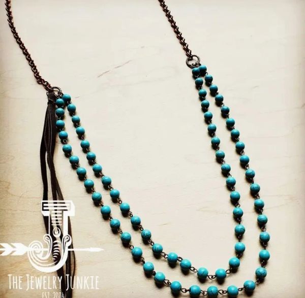 Double Strand Necklace with Turquoise
