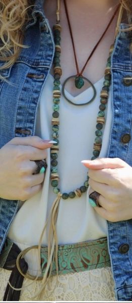 Frosted African Turquoise Necklace