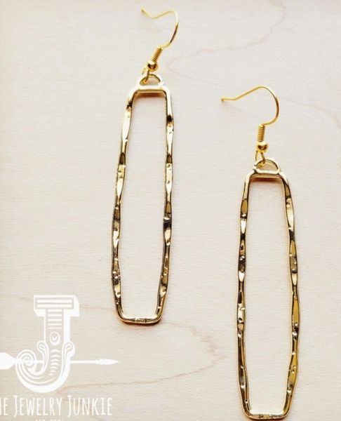Golden Rectangle Dangle Earrings