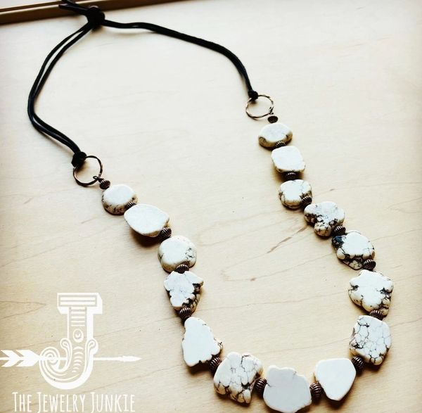 White Turquoise Slab Necklace