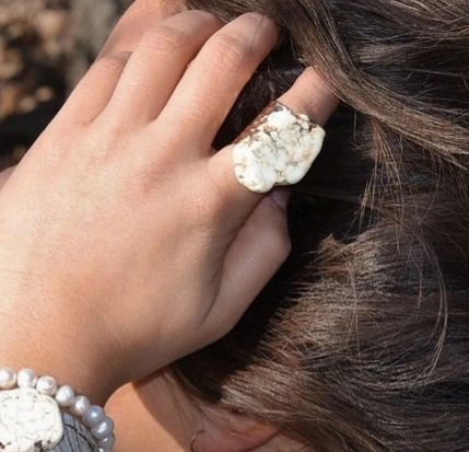 White Turquoise Slab Ring 22763