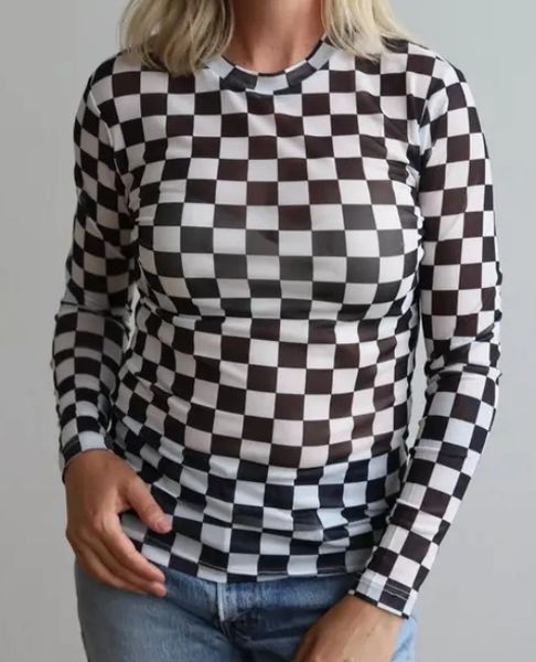 Checkered Mesh Shirt