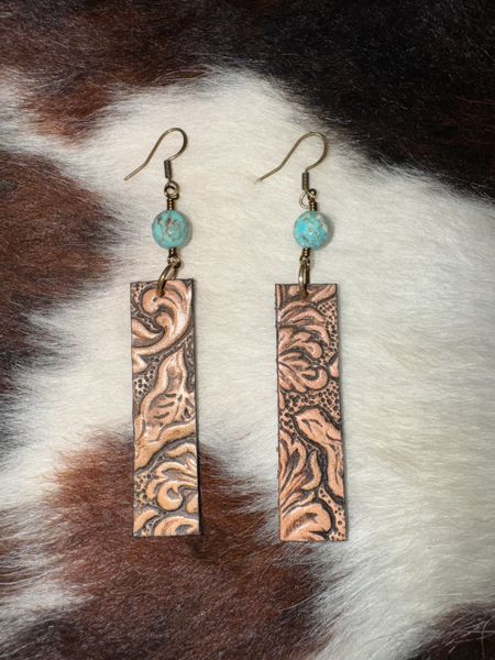 Leather & Turquoise Earrings