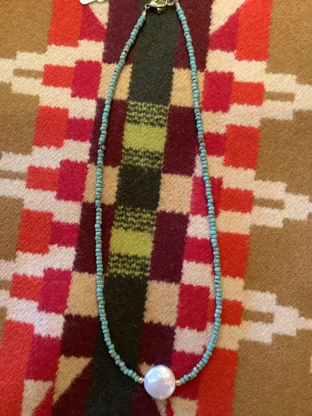 Seed Bead Necklace w/ Pearl