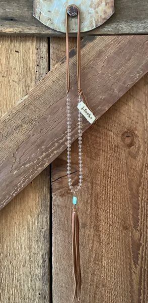 Golden Crystal w/ Turquoise Necklace