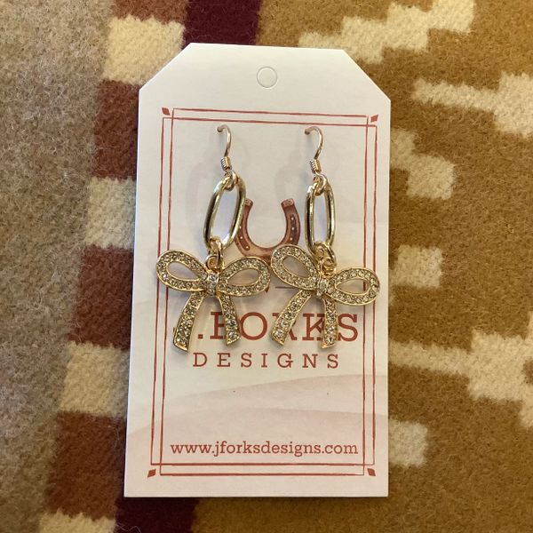 Rhinestone Bow Earrings