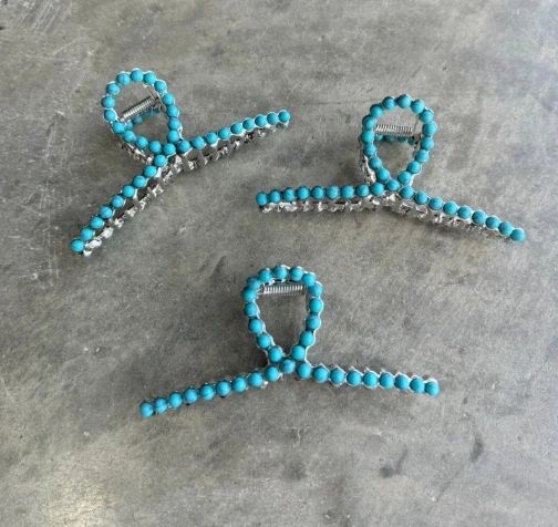 Faux Turquoise Hair Clips