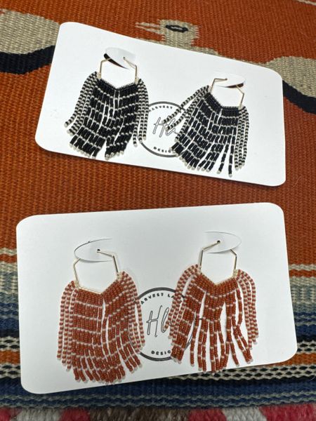 Hexagon Striped Hoop Earrings