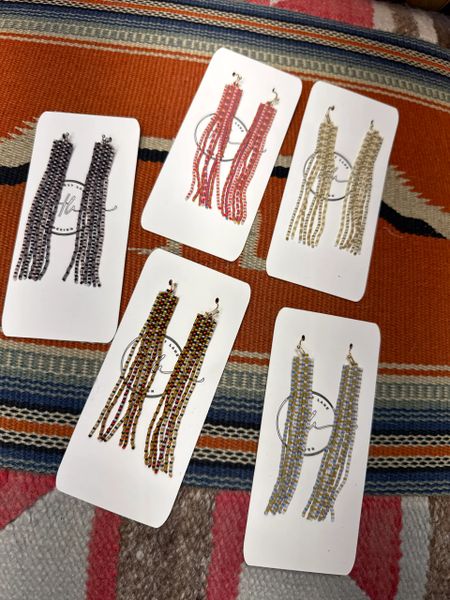 Tassel Beaded Fringe Earrings