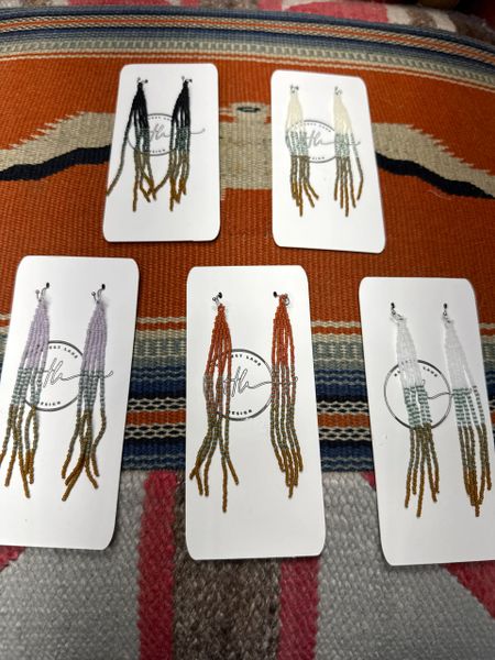 Boho Fringe Earrings Beaded