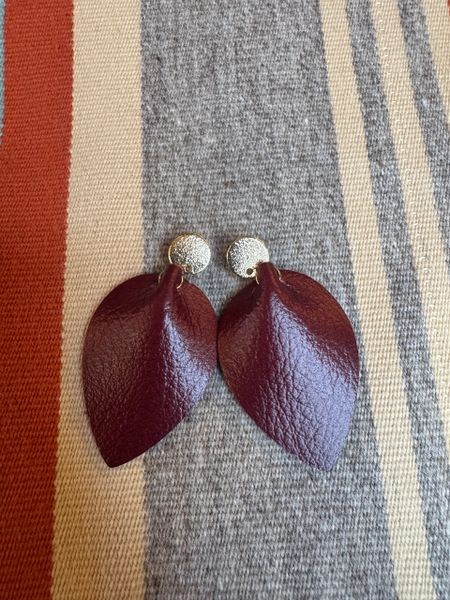 Leather Leaf Earrings