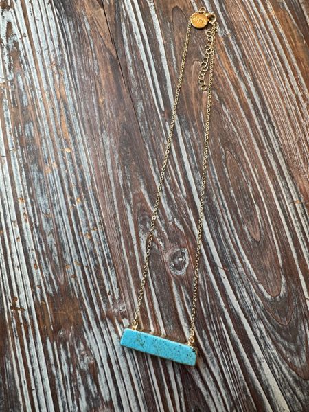Turquoise & Gold Bar Necklace