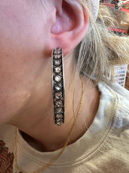 Silver & Stone Hoops