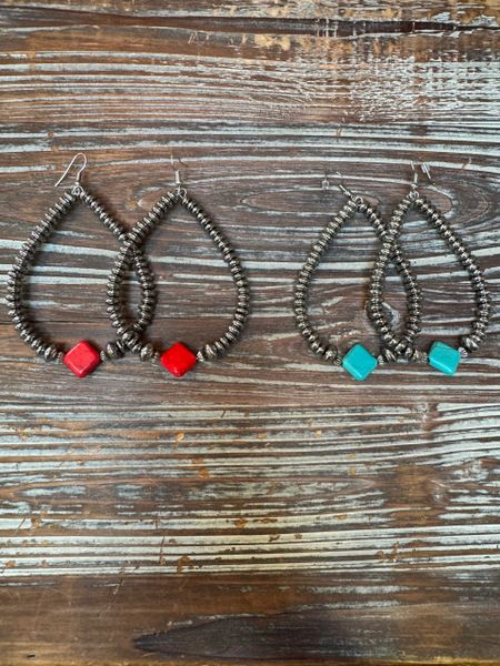 Dangle Earrings W/ Stone