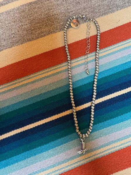 Faux Pearl Choker w/ Boot Charm