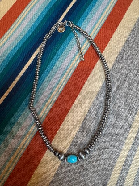 Silver Disk Beaded Necklace