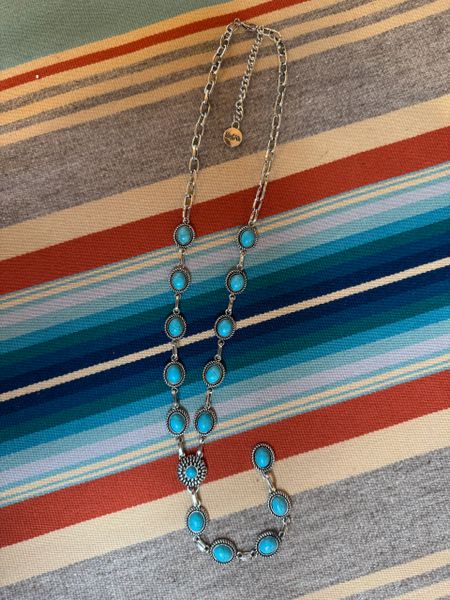 Dainty Turquoise Oval Necklace