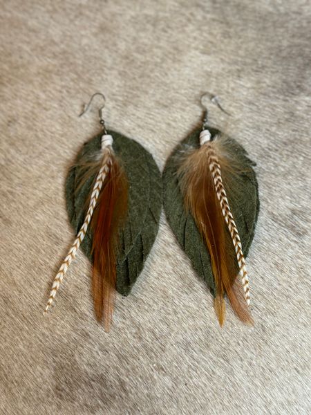Fringe Feather Earrings