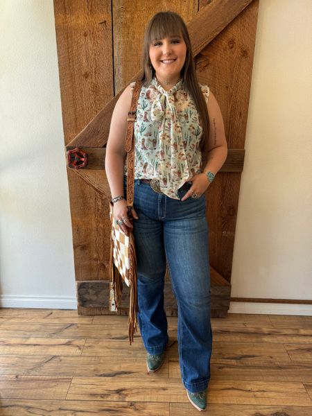Desert Floral Sleeveless Blouse