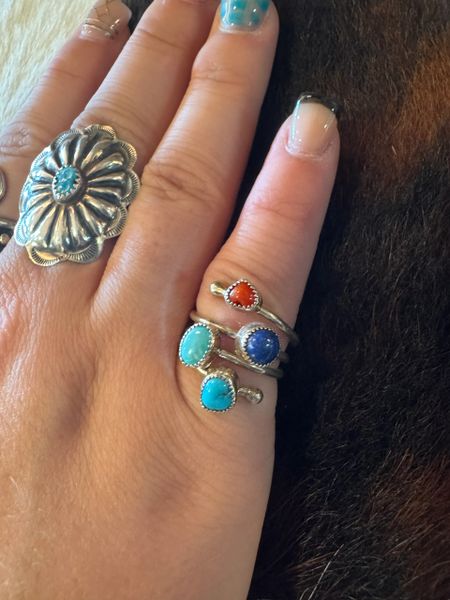 Lapis, Coral, Turq. Ring