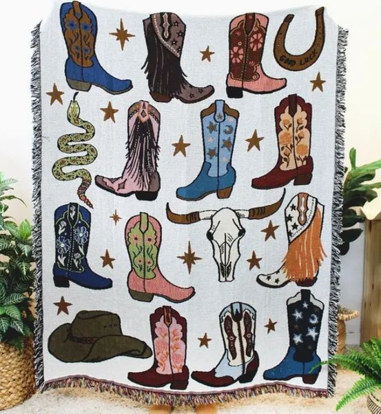 Howdy Cowgirl Tapestry Blanket