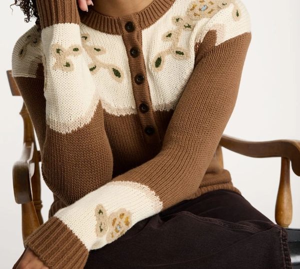 Pendleton Western Floral Henley Sweater