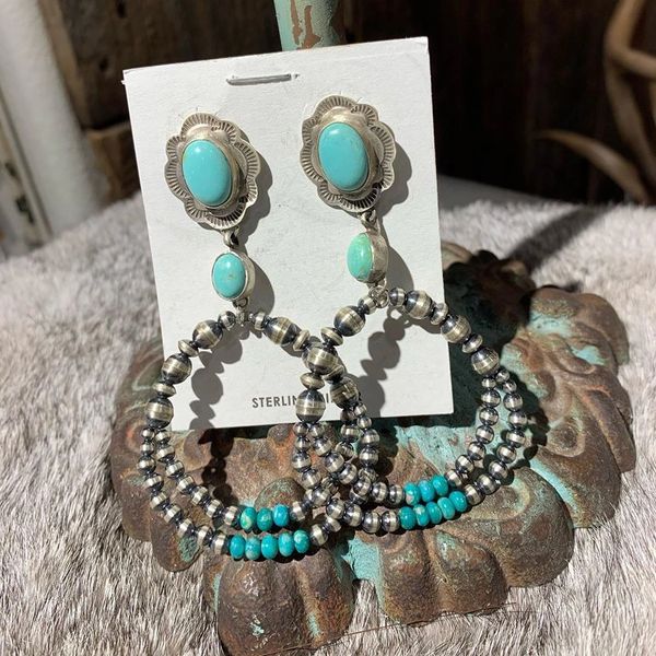 2 Hoop Navajo Pearl Earrings (2 styles)